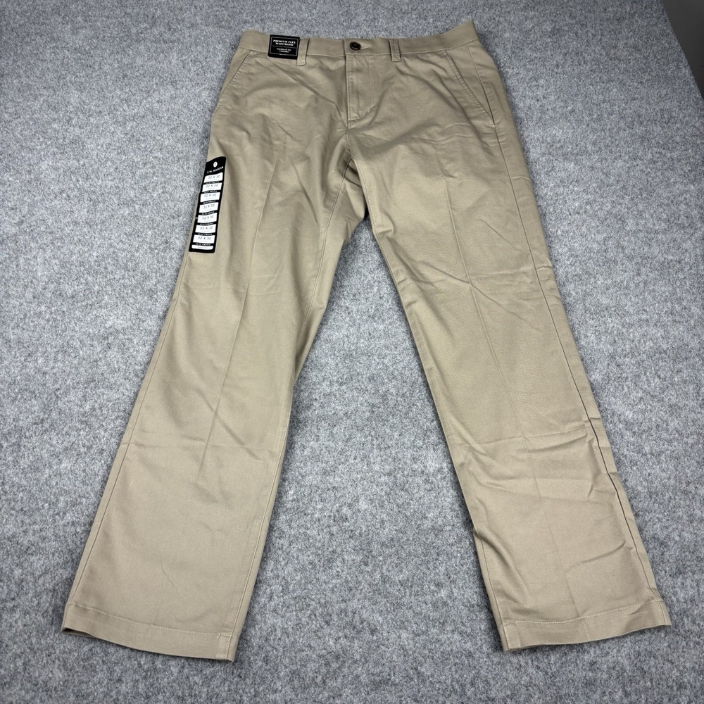 J.M. Haggar Dress Pants Men's 32x30 Khaki Slim Comfort Stretch NWT Flex Business